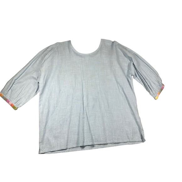 Ivy Jane Roses Tapestry Top Blouse 3/4 Sleeve Floral Flowers Boho Cotton S NWOT - Picture 2 of 5